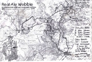 Real Ale Wobble route map 2003.