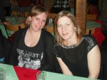 Two women in a restaurant.